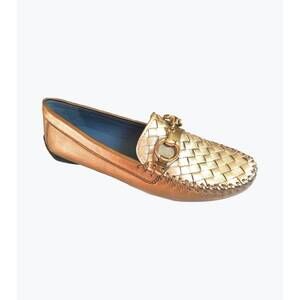 NEW ROBERT ZUR women's perlata loafer in copper/gold
